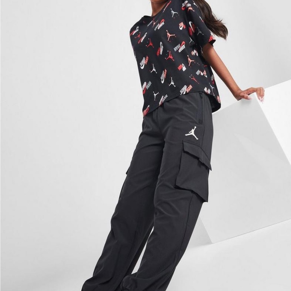 Girls Black Jordan Cargo Pants